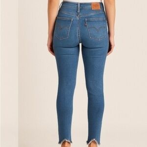 *Rare* Levi’s 721 Classic Blue Women's Jeans Skinny Leg Frayed Hem sz 25 (XS, 2)